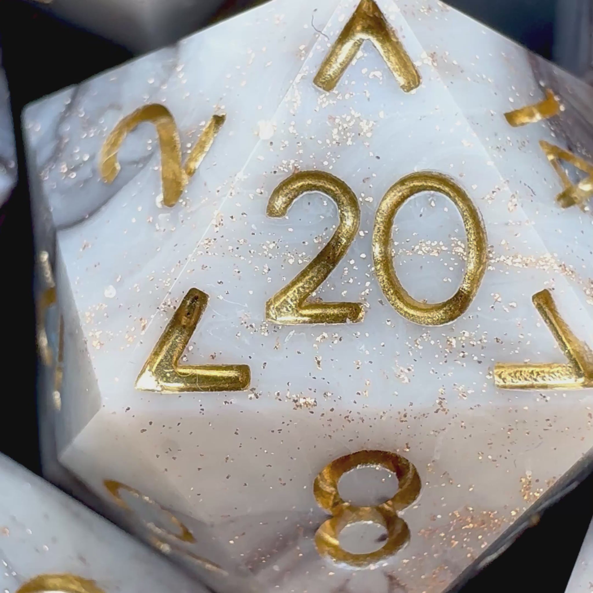 Set 6 handmade resin dice video by Direfox Dice