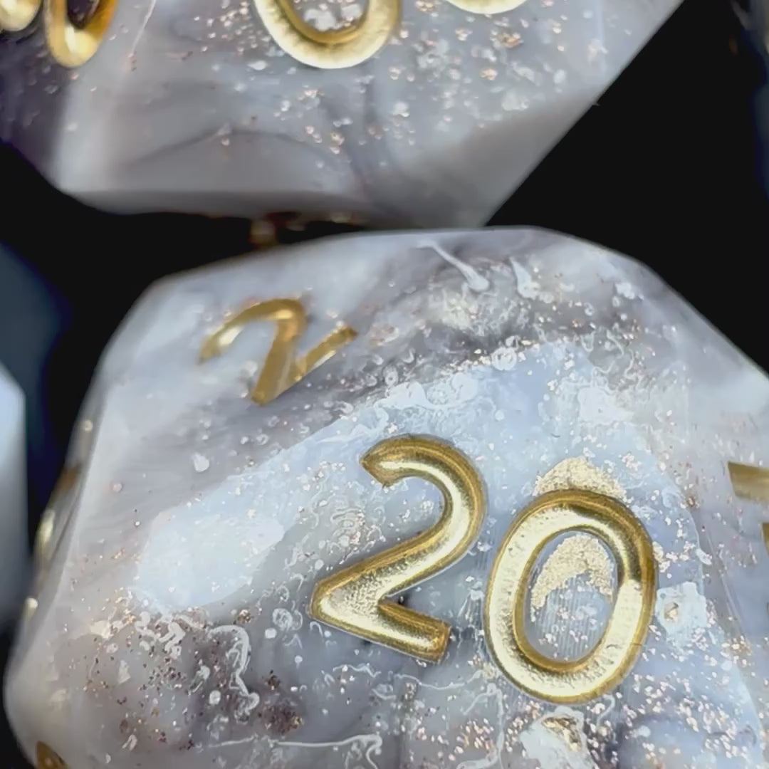 Set 9 handmade resin dice video by Direfox Dice