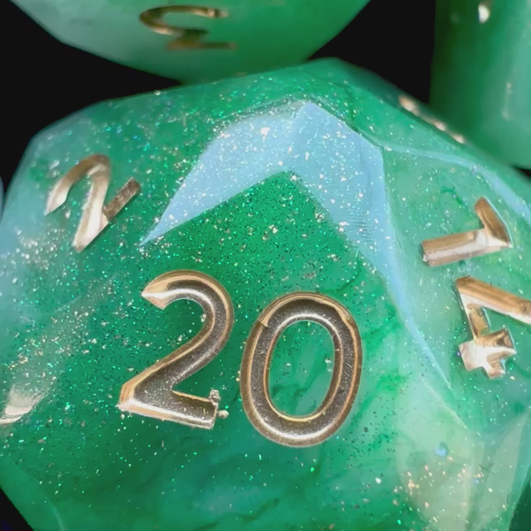 Set 12 handmade resin dice video by Direfox Dice