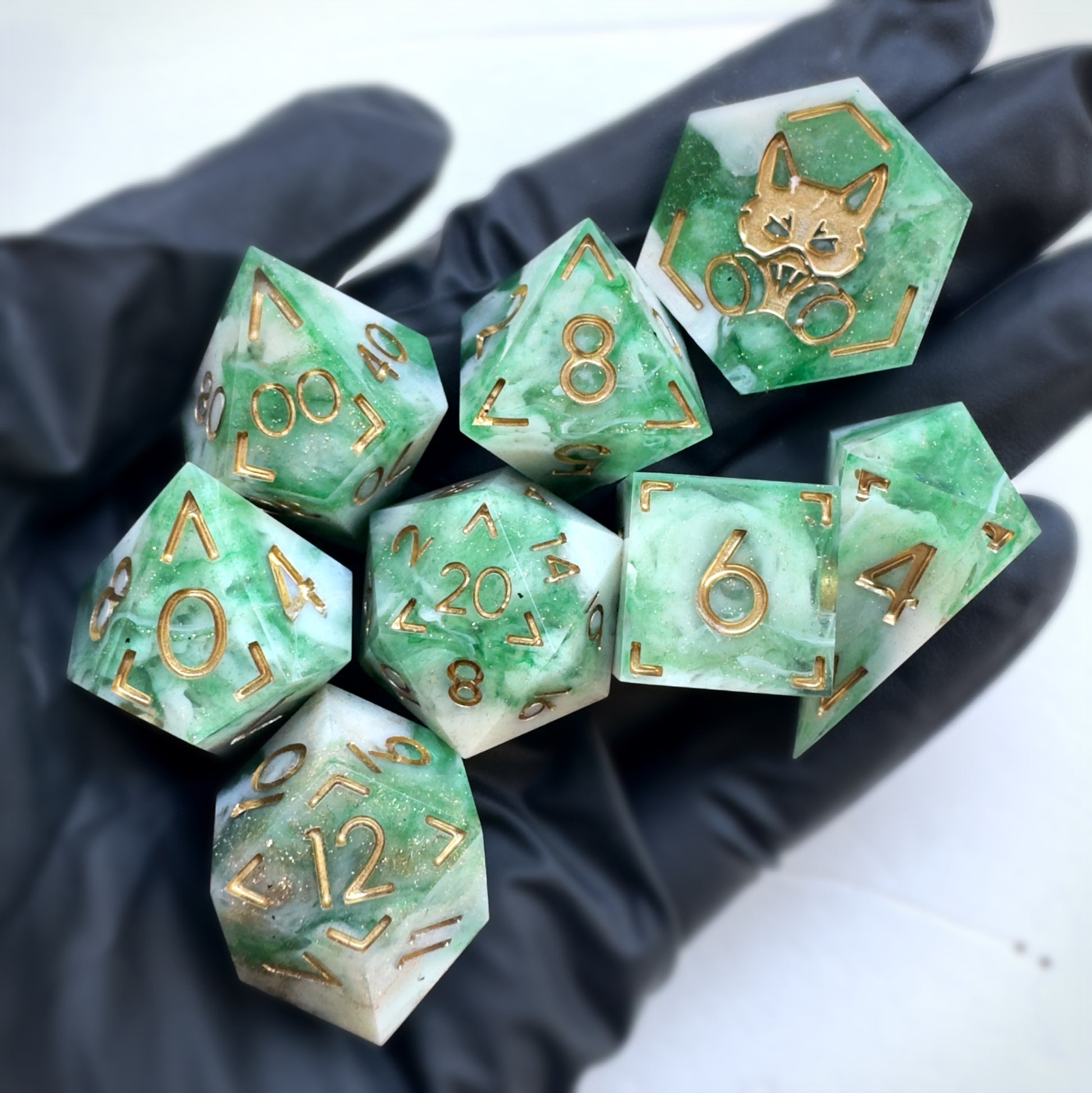 Set 10 handmade resin dice by Direfox Dice