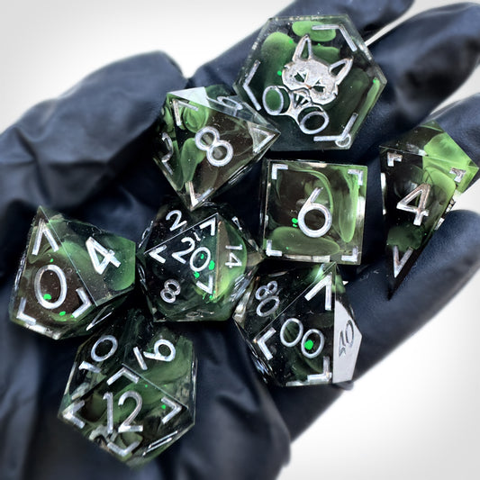 Set 11 handmade resin dice by Direfox Dice