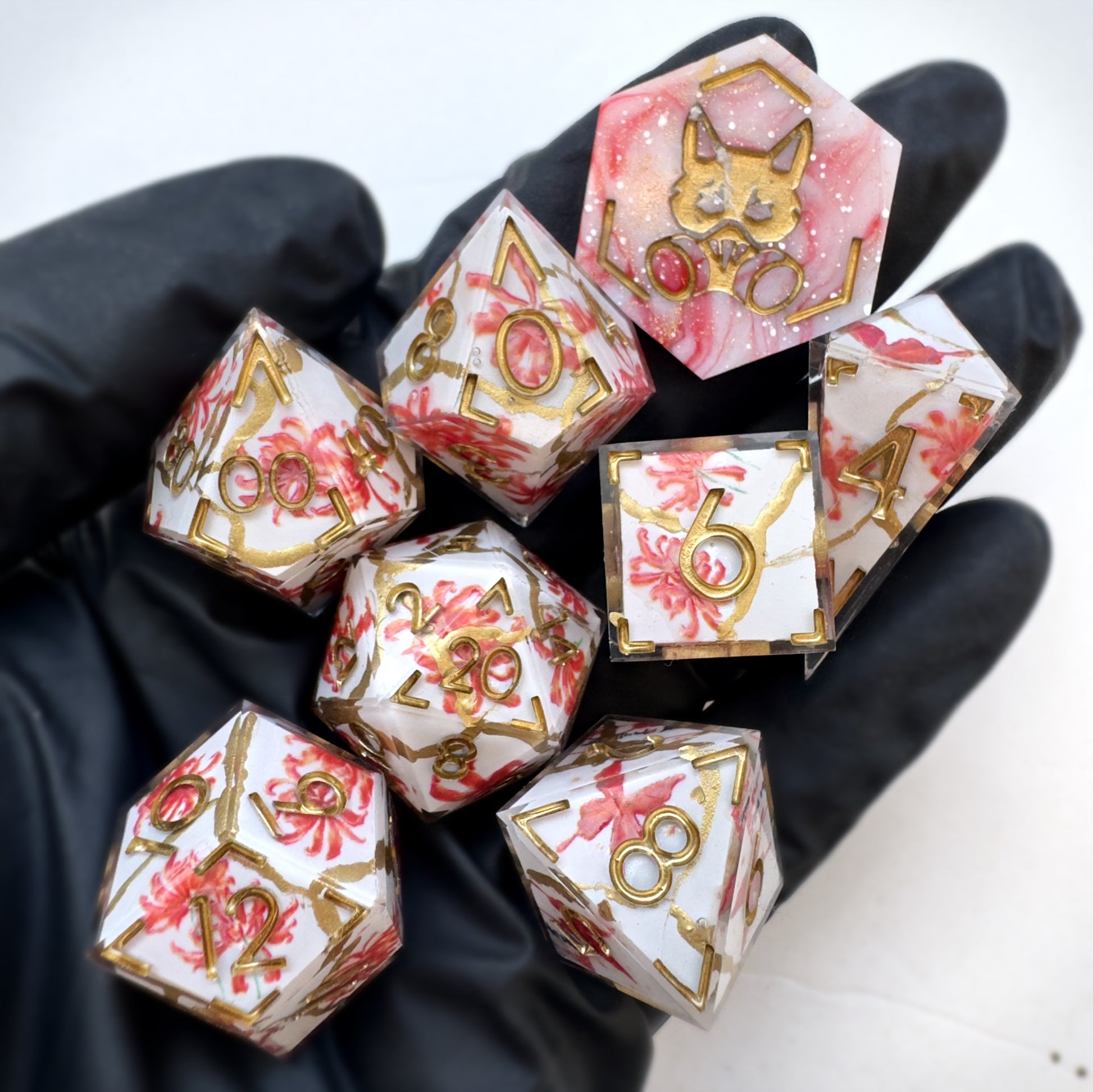 Set 2 handmade resin dice by Direfox Dice