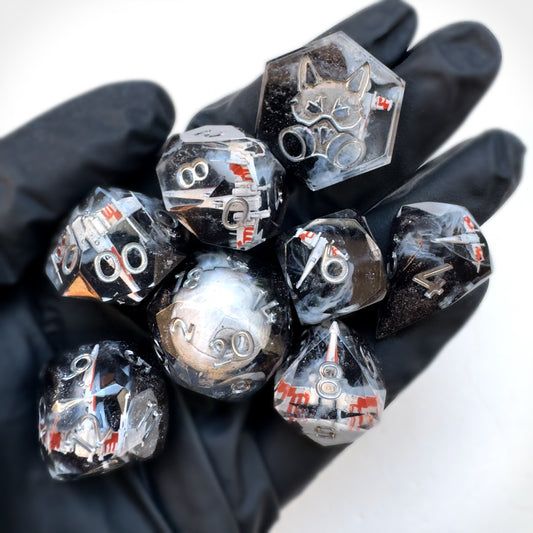 Set 3 handmade resin dice by Direfox Dice
